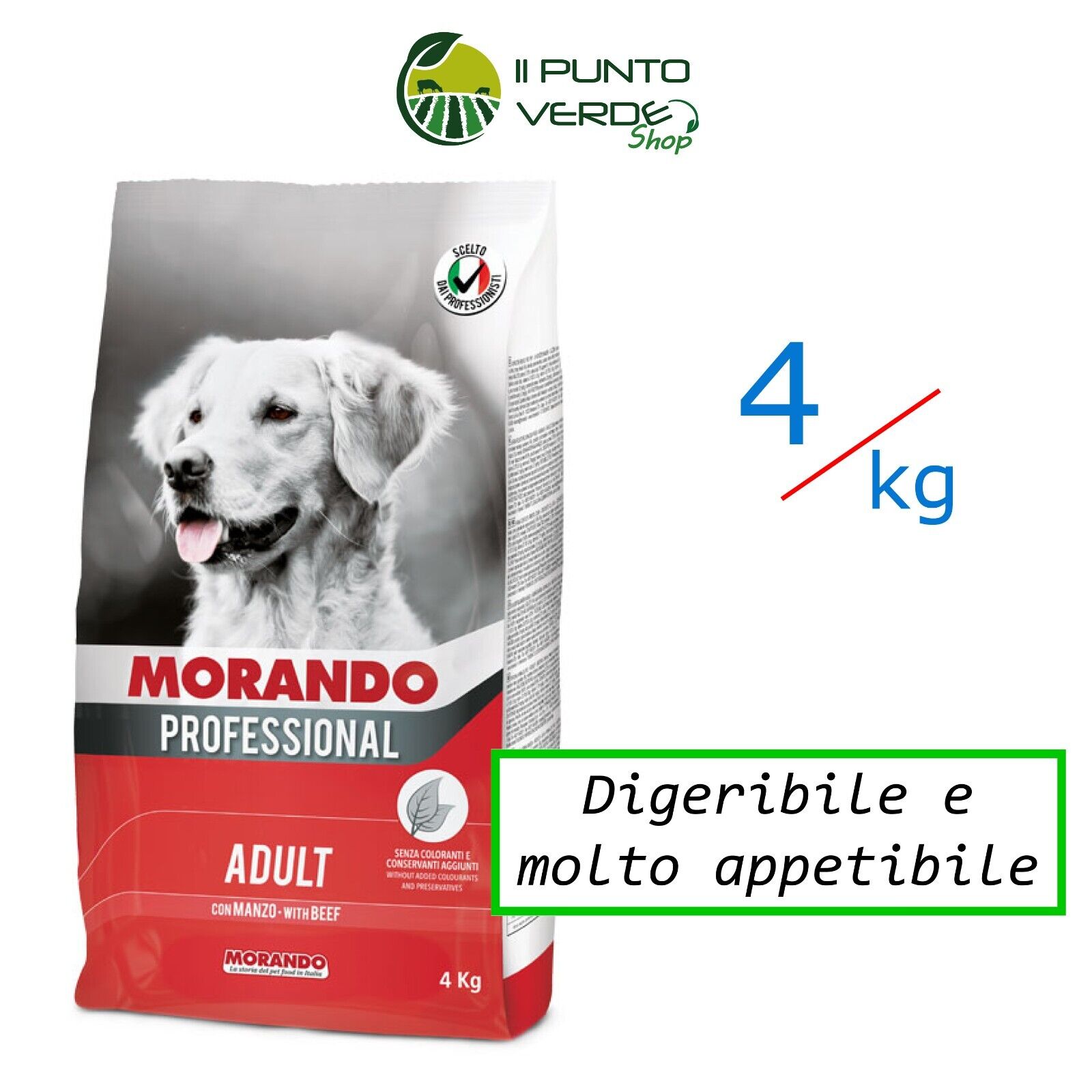Morando MIGLIOR CANE MANZO 4 KG PROFESSIONAL crocchette cane ottima qualità