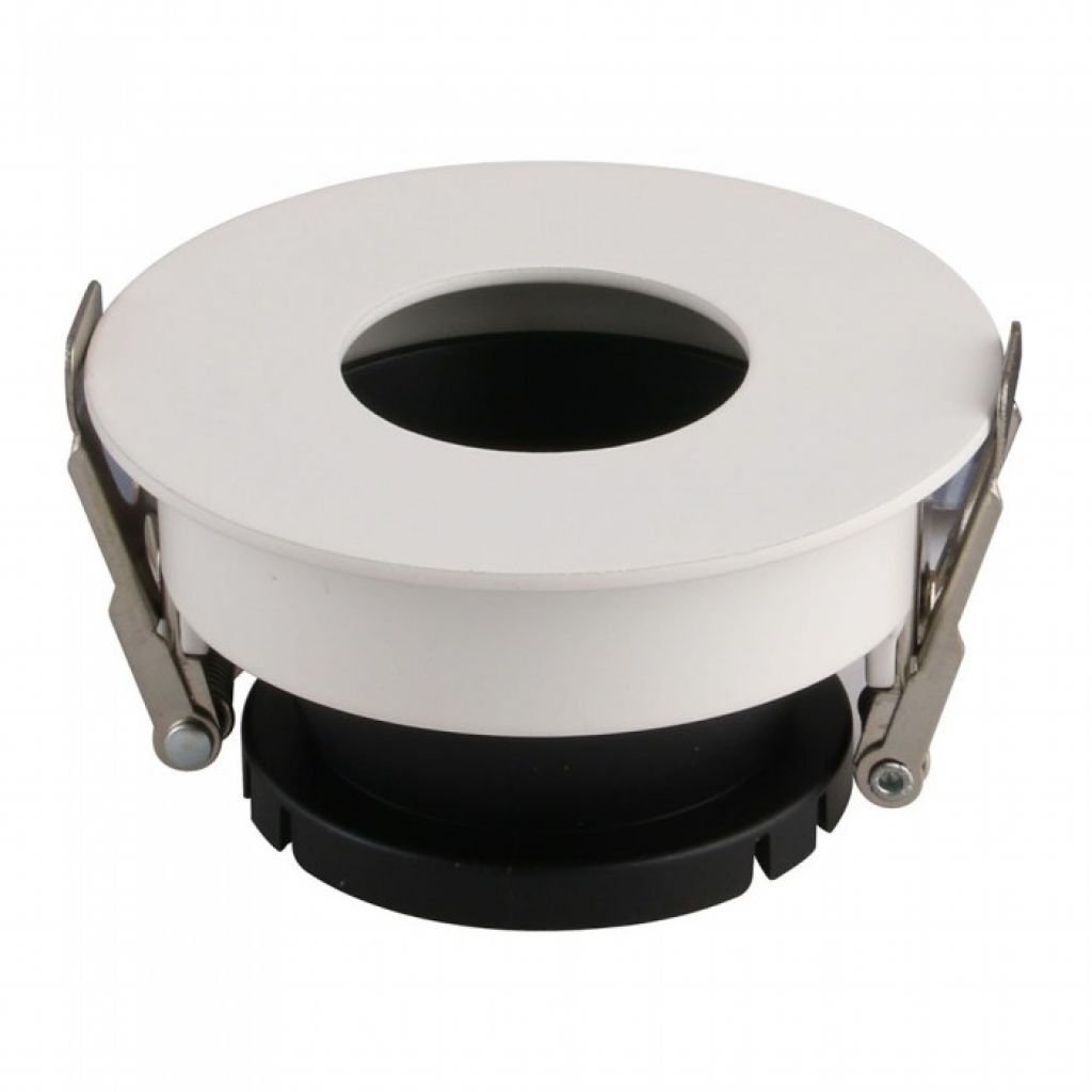 1 pz GU10 Fitting White+Black Round VT-873