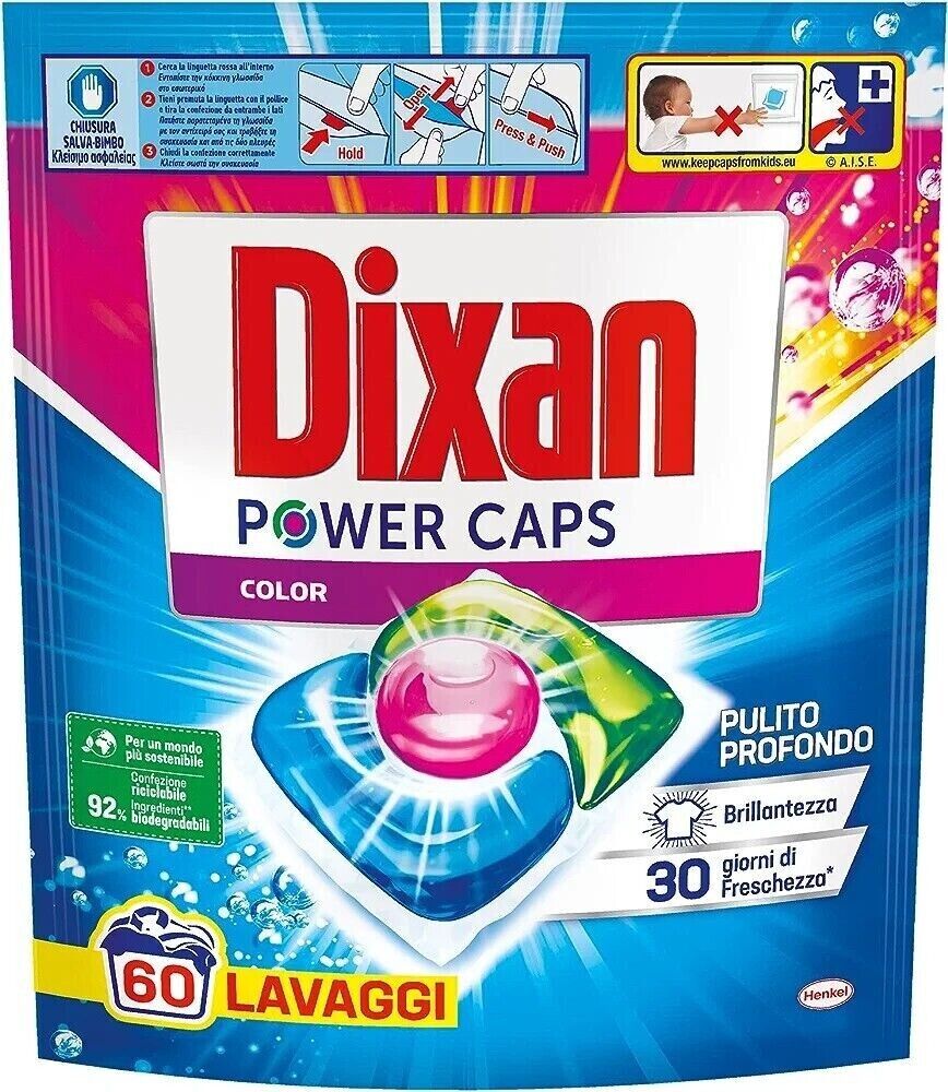 DIXAN POWER CAPS COLOR Detersivo Lavatrice Capsule - 60Lav