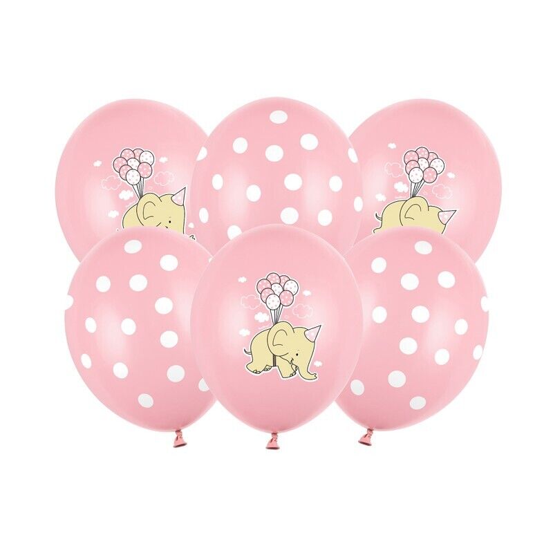 Palloncini lattice Cm. 30 - Elefantino pastello Baby Pink - Blister 6 pezzi
