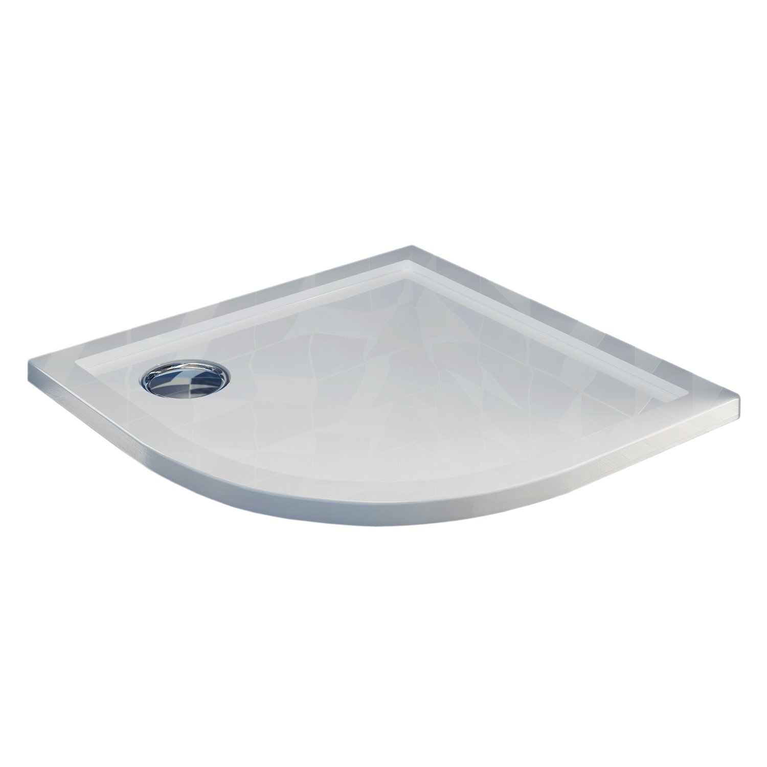 PIATTO DOCCIA ACRILICO SEMICIRCOLARE 90x90 CM BIANCO ANGOLARE ULTRA SLIM BAGNO