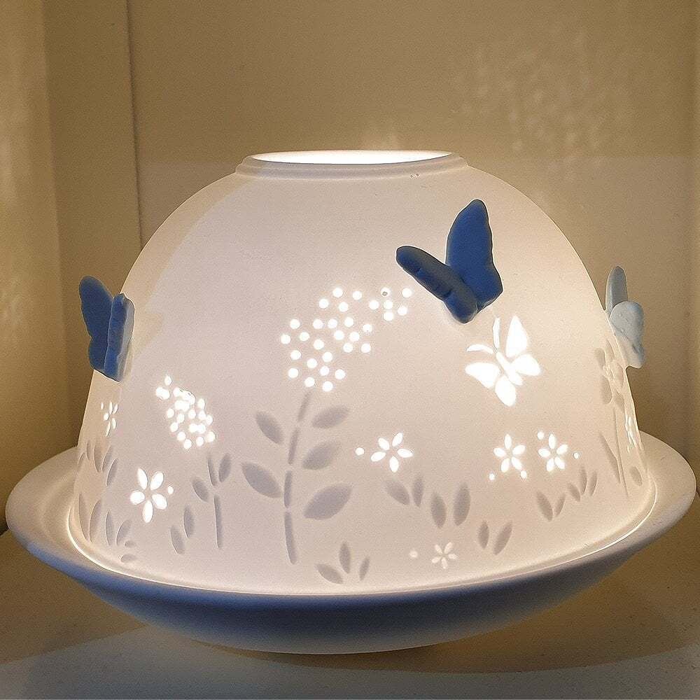 Nordic Lights Farfalla Blu Lumino Paralume Candela & Vassoio 68048