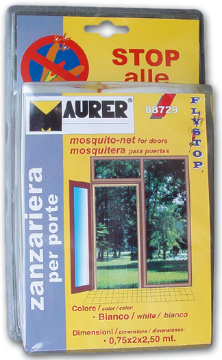 ZANZARIERA CON VELCRO 75X250 CM  x PORTE / FINESTRE ANTRACITE