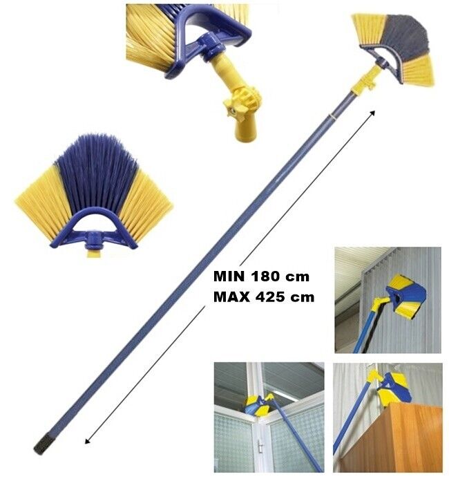 RAGNATORE SCOPA TOGLI RAGNATELE A PUNTA CON MANICO ESTENSIBILE LUNG. MAX 425 cm