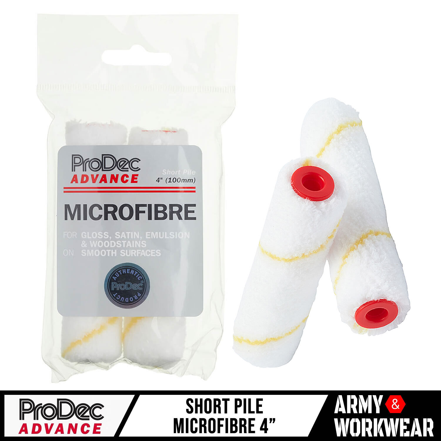ProDec Advance 2pc Mini Rullo per Vernice Ricariche Maniche 10.2cm Corto Pila