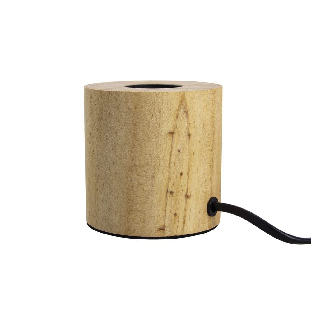Cylindrical table lamp in wood, E27 base compatible, IP20, 60W max (V3b)