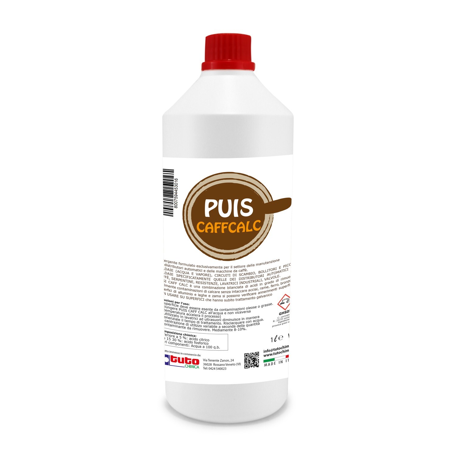 DETERGENTE MANUTENTORE PER MACCHINE CAFFE' AUTOMATICHE. PUIS CAFF CALC 500ML