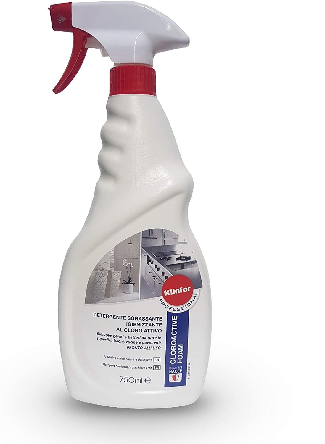 Detergente sgrassatore igienizzante Cloro attivo Klinfor professional 750ml