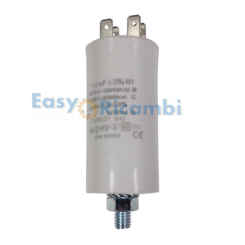 Condensatore 20µF per motori elettrici. Tensione 400V / 450V.