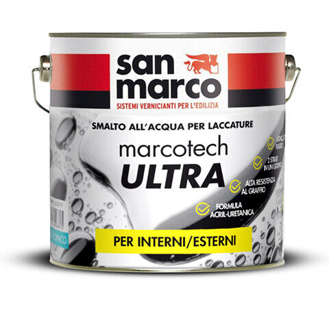 Smalto all’acqua laccatura marcotech ultra au10 bianco lt.0,75