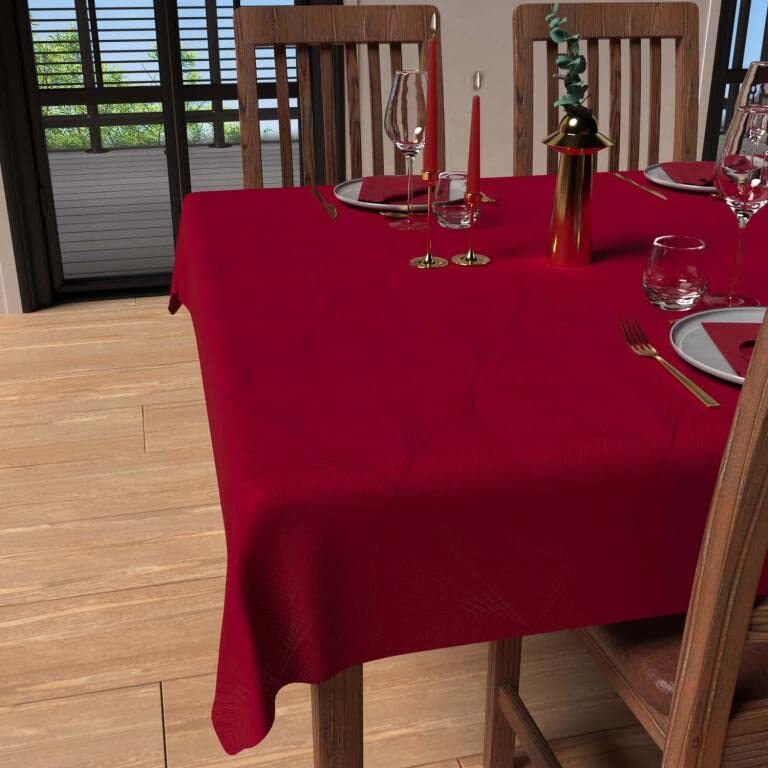 Soleil d'ocre, Tovaglia quadrata antimacchia, 180 x 180 cm, colore: Rosso (O2B)