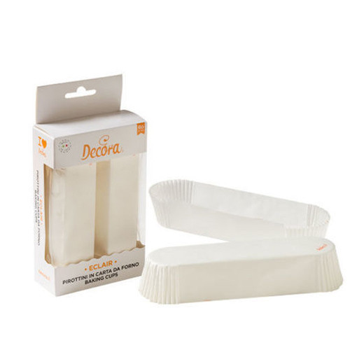 DECORA CONFEZIONE 60 PIROTTINI in CARTA ECLAIRE 13X33X2 BIANCO 0339893