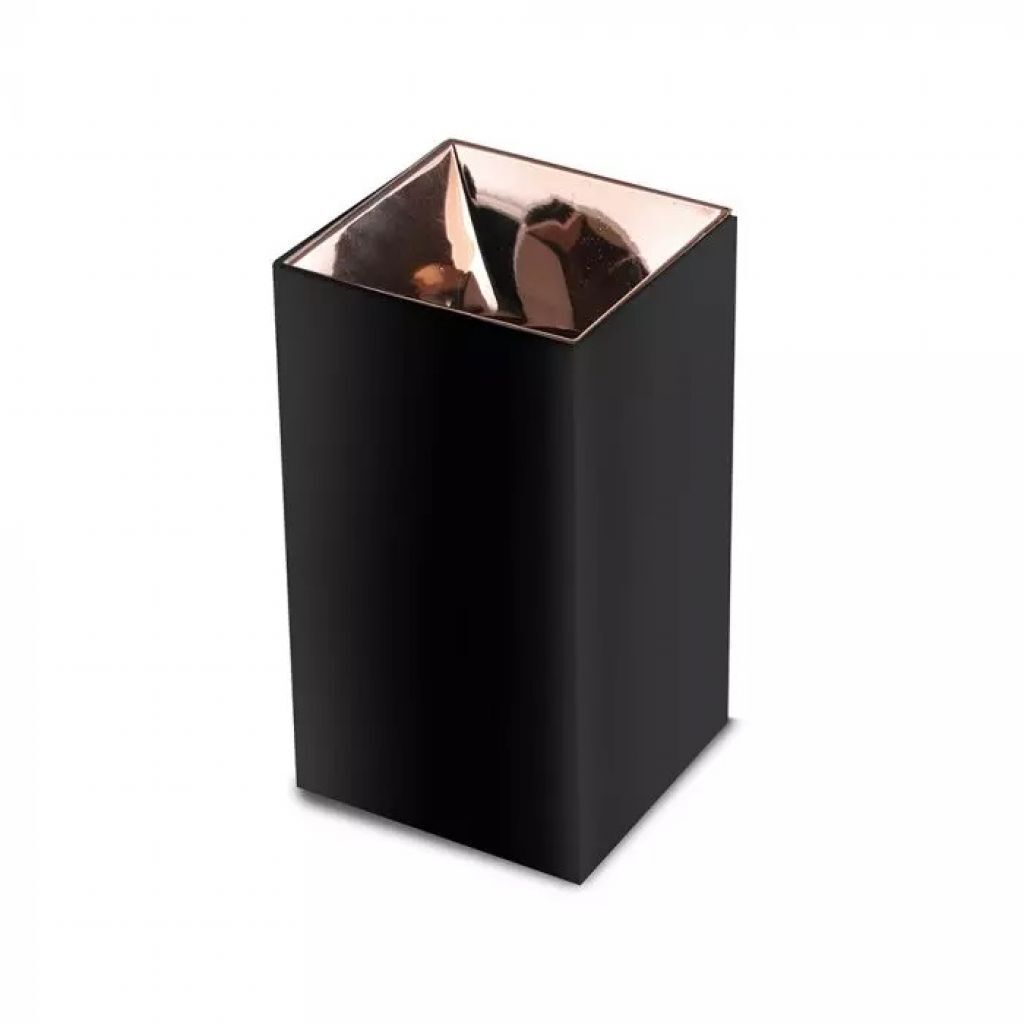 1 pz GU10 Fitting Square Black + Rose Gold