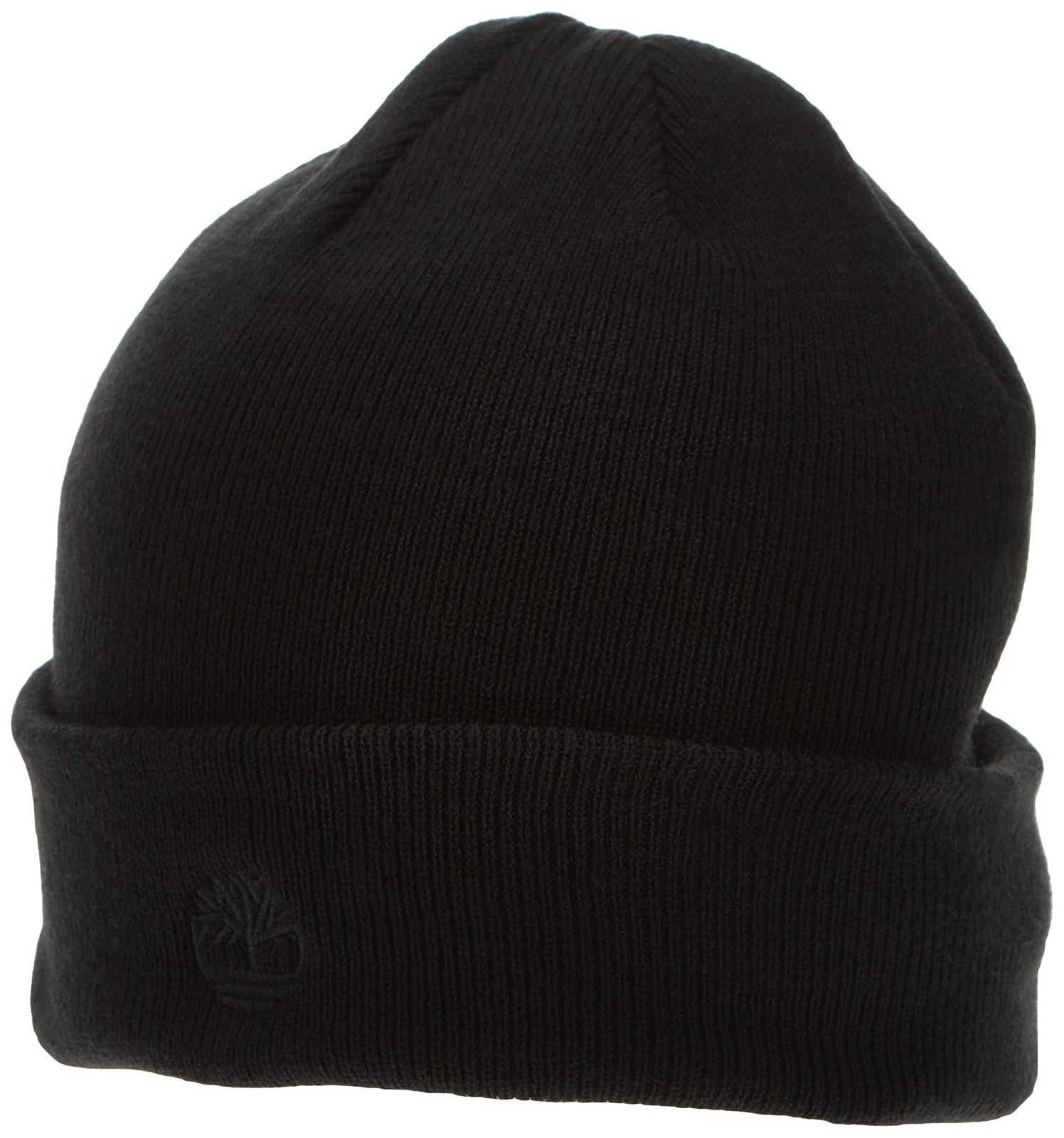 Timberland Men's Cuffed Beanie with Embroidered Logo, Black, One Size (m2H)