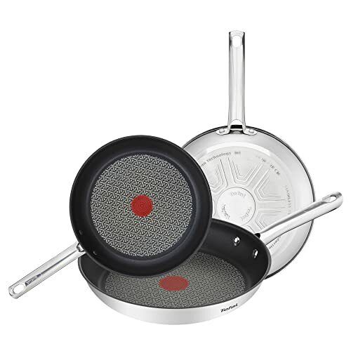 Tefal A704S363 Duetto Set di padelle, Acciaio (B5I)