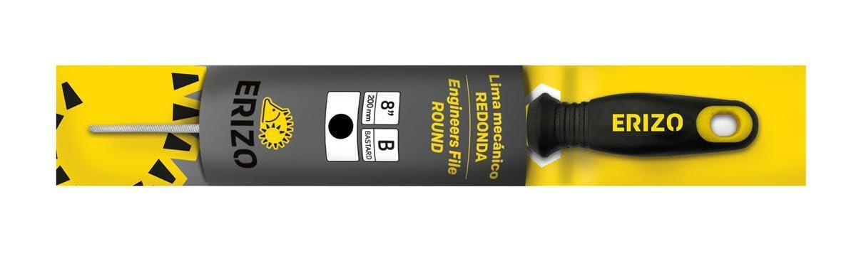 NUEVO 2024 - Lima de mecánico redonda basta de 8" con mango bimaterial y (h3b)