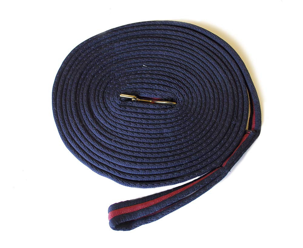 Rhinegold - Filo Imbottito, Redine Lunge, Blu Navy/Bordeaux., Taglia (Q4k)