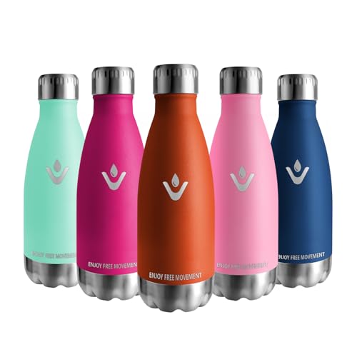 Vikaster Borraccia Termica, 350Ml Borraccia, Borraccia Acciaio Inox Mantiene Caldo Per 12 Ore/Freddo 24 Ore, Borracce Senza Perdite, Borraccia Adatto