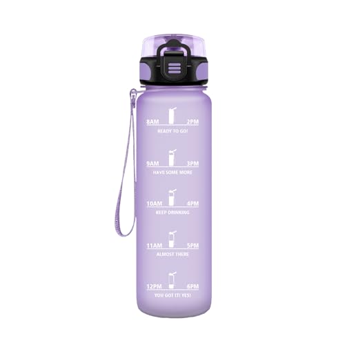 Honeyholly Borraccia, 500Ml Prova Di Perdite, Borraccia Bambini, Sportiva Tempo, Borraccia Motivazionale, Con Filtro, Borracce, Bottiglia Acqua Per Sc