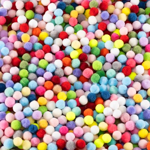 1100 Pezzi Mini Pompon Colorati, Pompon Colorati Da 10 Mm Per Il Crafting, Pompon Per Il Crafting Per Bambini, Pompon Colorati Per Decorazioni Artigia