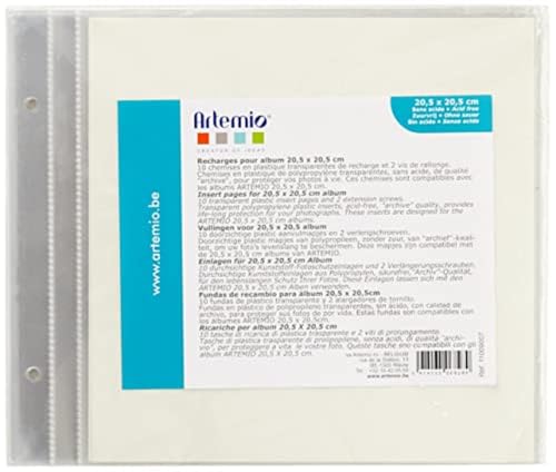 Artemio 20,5 X 20,5 Cm, 10 Buste In Plastica Per Album Di Ritagli Trasparenti