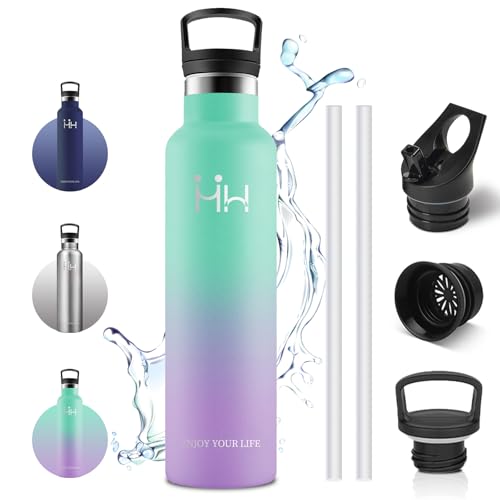 Vikaster Borracce Sportive, Borraccia 1L, Borraccia Acciaio Inox, Borraccia Con Cannuccia, Borracce Senza Perdite, Borraccia Termiche Sportiva, Adulto