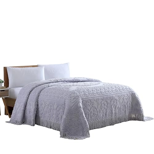 Beatrice Home Fashions Copriletto In Ciniglia Con Medaglione, Per Letto King Size, Lavanda