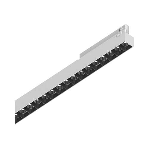 Ideal Lux Sistema Luce Binario Display Accent D0535 3000K Wh, Sistema A Rotaia, Illuminazione Modulare, Dispositivo Su Binario, 54X3H7 Cm, Bianco