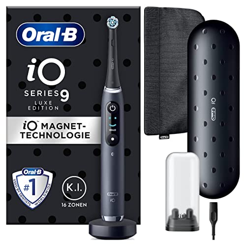 Oral-B Io Series 9 Luxe Edition - Spazzolino Elettrico, 7 Modalità Di Pulizia, Cura Dentale, Display A Colori, Custodia Di Ricarica E Borsa Di Bellezz