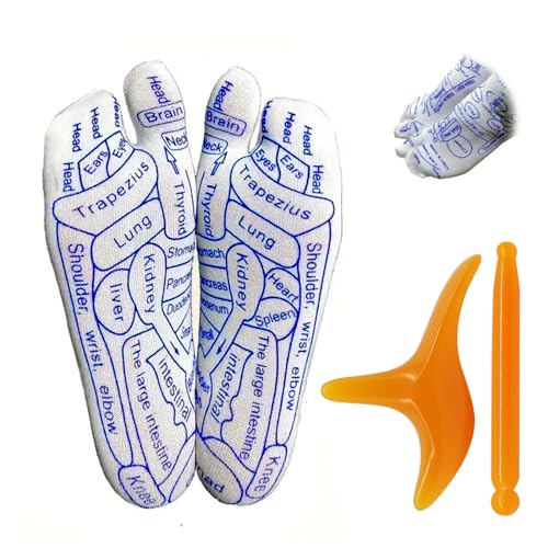 Hasaika Set Di Calzini Per Riflessologia Plantare, Reflexology Socks With Pen, Calzini Per Tabella Di Riflessologia, Sollievo Dal Dolore, Migliorament