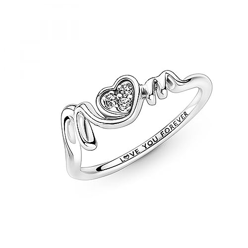 Pandora Anello 191149C01-54 Cuore Di Mamma Pavé