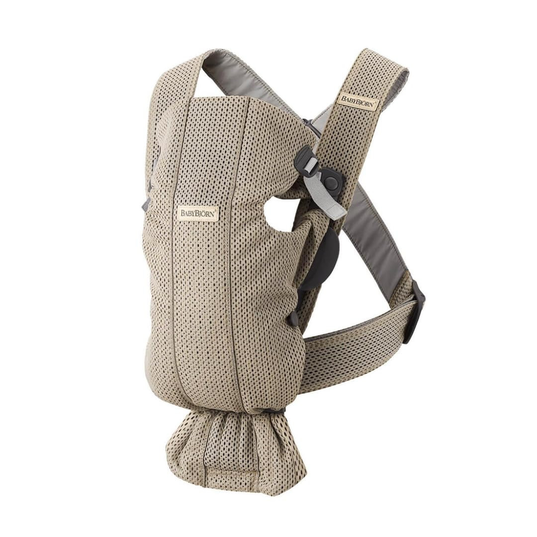 BabyBjörn Marsupio Mini Mesh 3D, Beige-grigio (O7U)