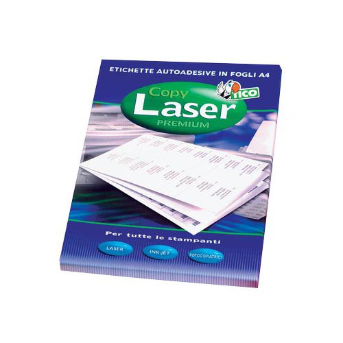 Etichette Adesive Copy Laser Premium Tico con Angoli Arrotondati - A4 - 99,1x67,