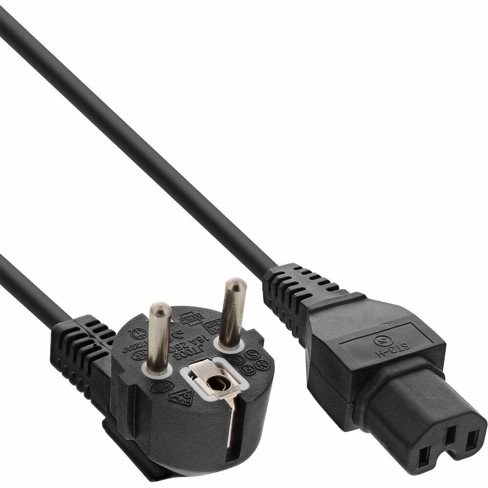 INL Cavo alimentazione Spina Schuko CEE-7/7 90° angolo Presa IEC 320-C15 C15 2m