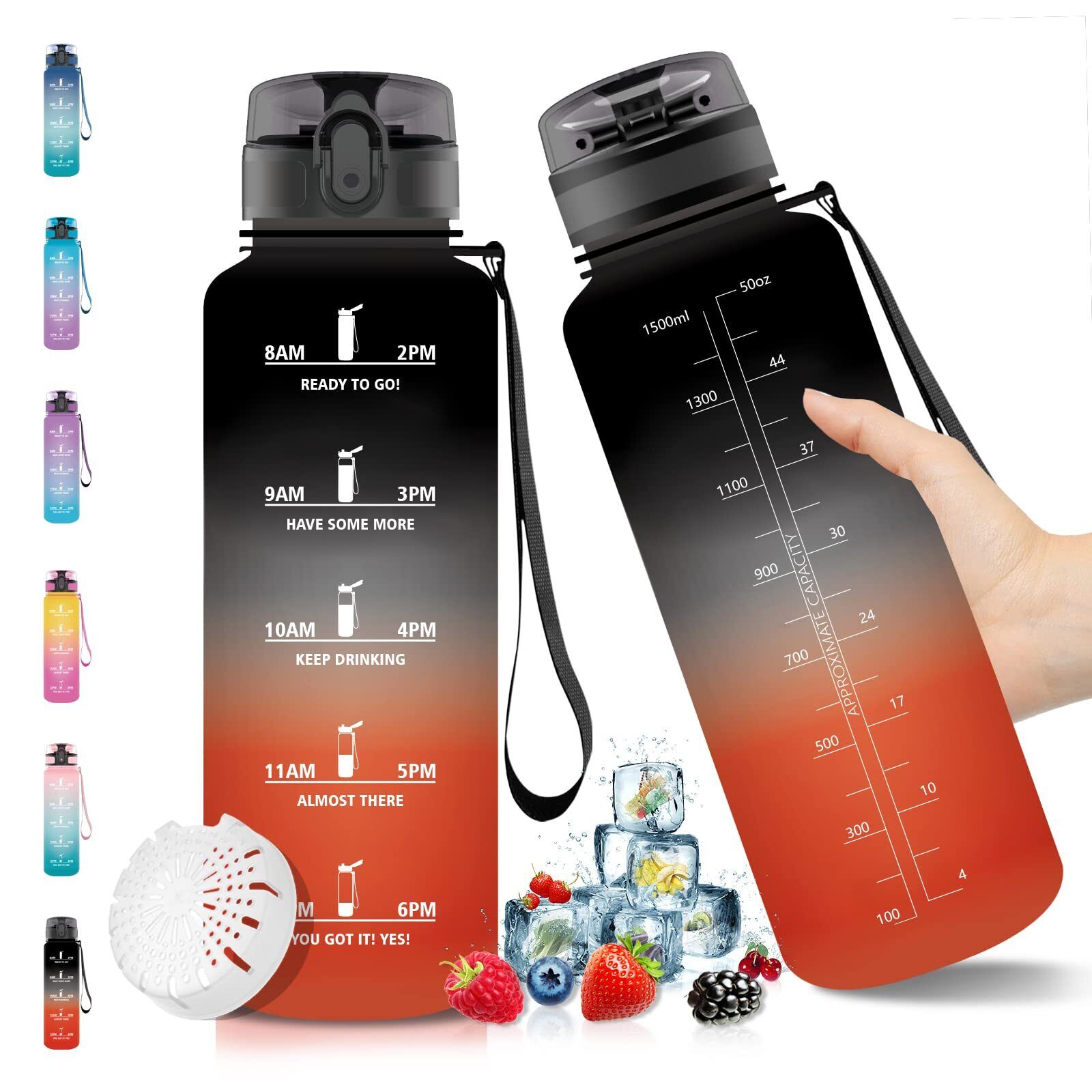 Vikaster Borraccia 1,5 litri - Borraccia Palestra, Borraccia Grande - (Q9V)