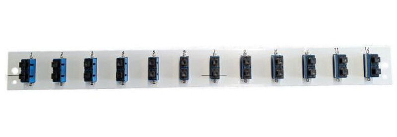 Oem Pannello Frontale per Cassetto Ottico 1U 12 SC Duplex/LC OS2 Grigio