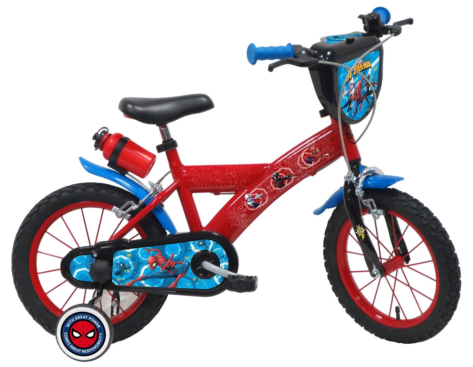 Vélo ATLAS Bicicletta da Bambino, Spiderman, Marvel, Ragazzo, Rosso, 14 (R0G)