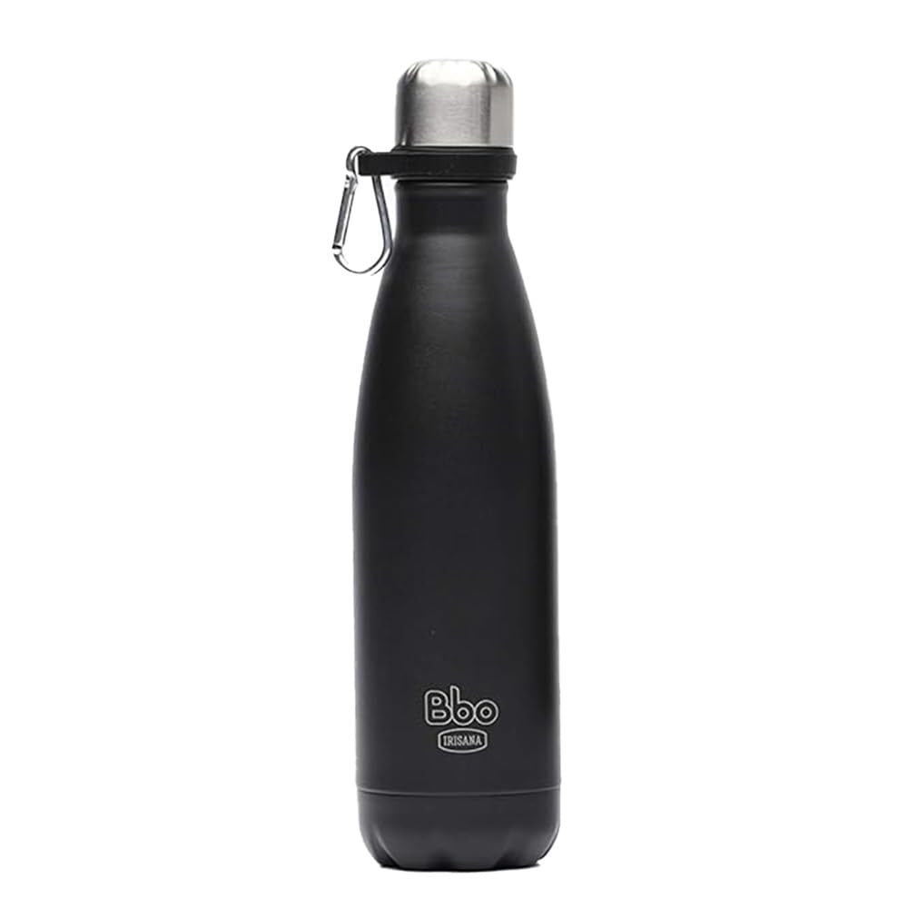 Irisana - Bottiglia isolata - 500 ml - Nero - Acciaio inox - Con (j6G)