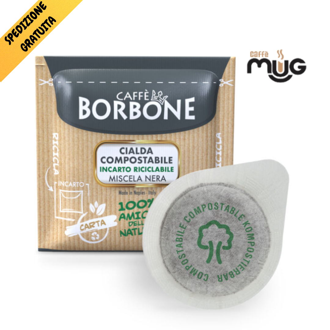 150 Cialde Caffè Borbone Miscela Nera Nero Cialda Filtro Carta E.S.E. 44 mm