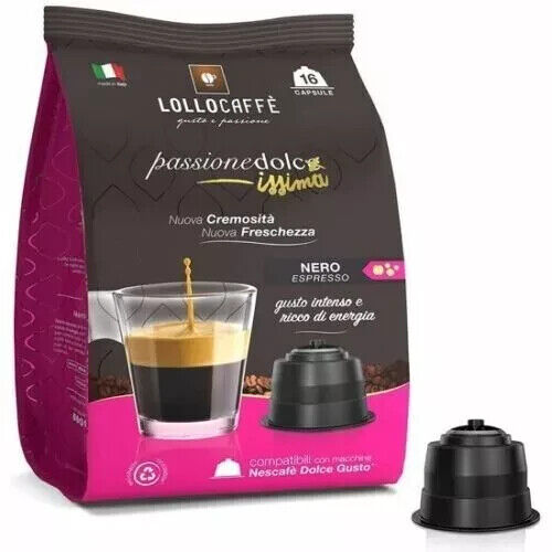 288 CAPSULE LOLLO CAFFE' MISCELA NERA COMPATIBILI NESCAFE' DOLCE GUSTO SPED GRAT