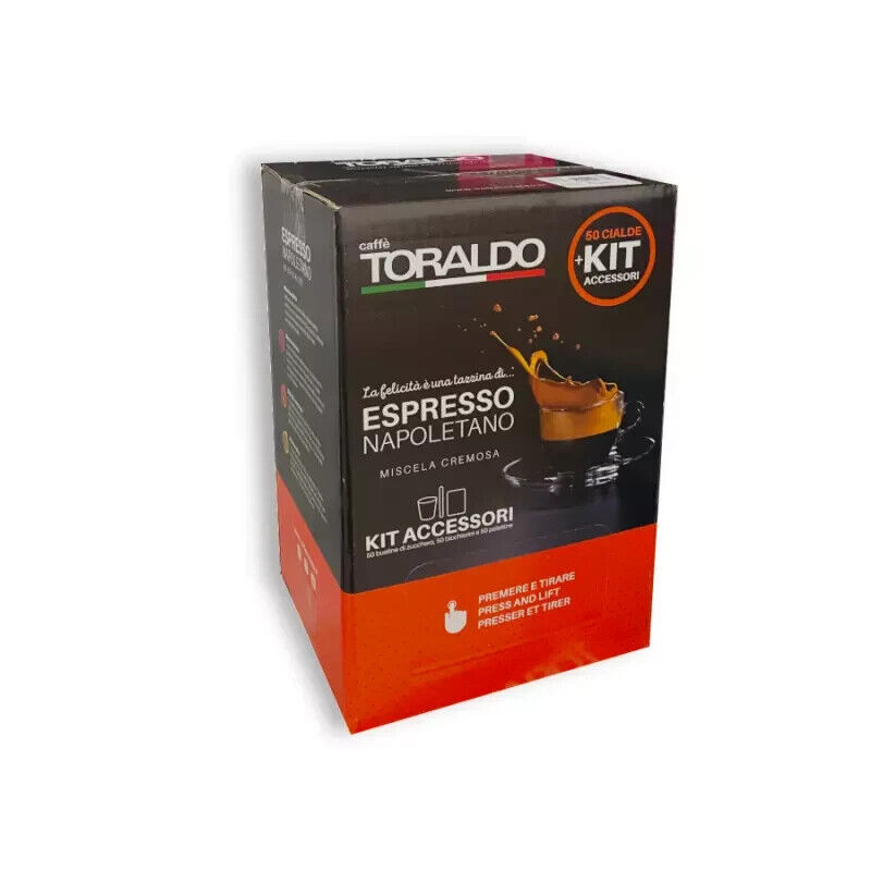 50 Cialde Caffè Toraldo Miscela Cremosa  con kit accessori SPEDIZIONE GRATUITA