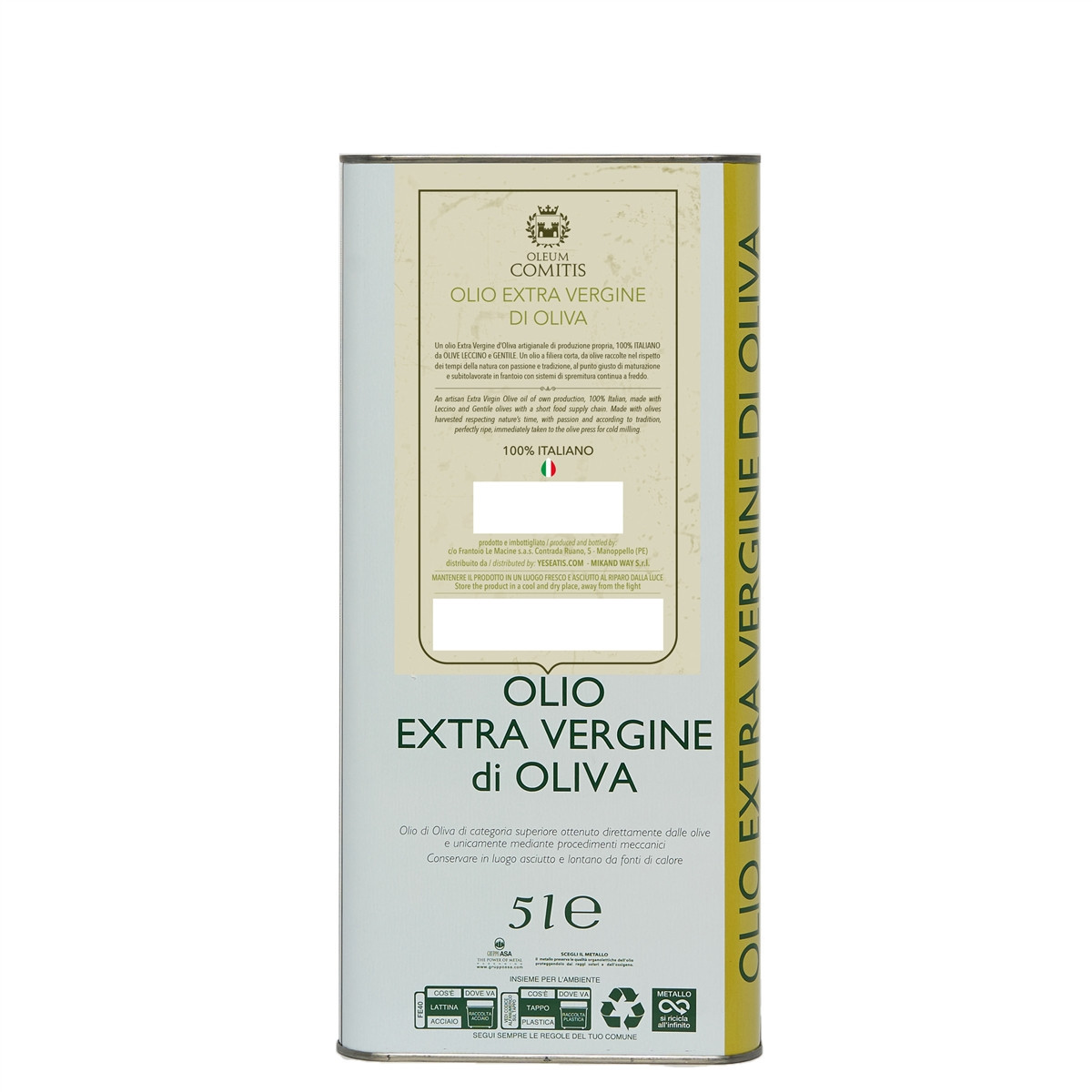 Oleum Comitis - Olio Extra Vergine di Oliva - 5 Litri