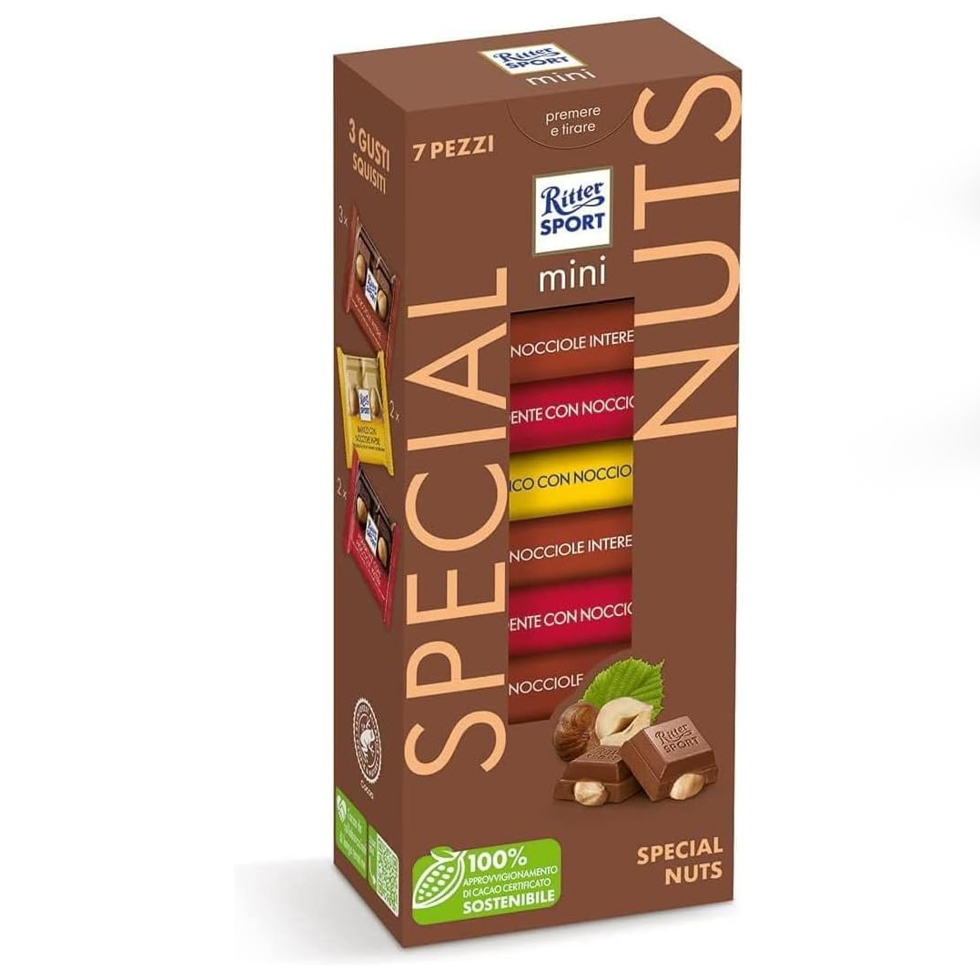 RITTER SPORT MINI Edizione Limitata confezione Special Nuts da 7 pezzi Nocciole