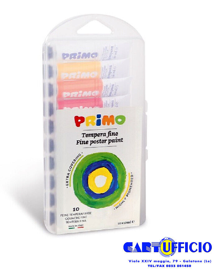 Tempera Fine Extra Coprente Primo - Cofanetto da 10 Colori