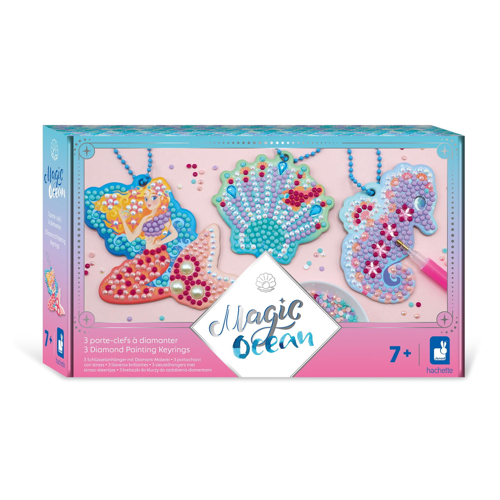 Janod - Magic Ocean - 3 Diamant-Schlüsselanhänger - Schlüsselanhänger-Herstellun