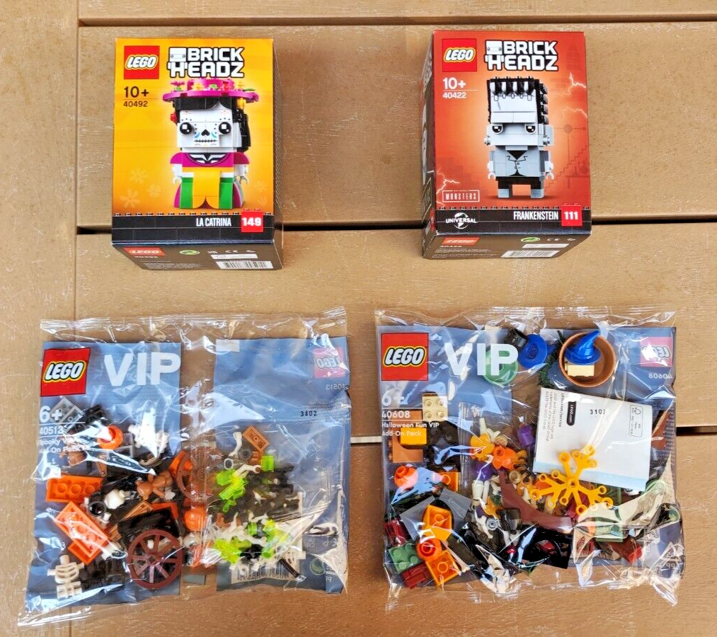 LEGO® BrickHeadz 40492 La Catrina 40422 Frankenstein 40513 + 40608 Vip Halloween