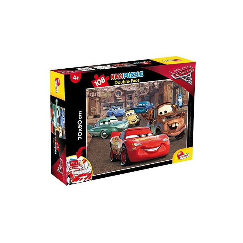 Lisciani Giochi 3 Racer Cars The Movie Puzzle DF Supermaxi, 108 Pezzi, Multicolo