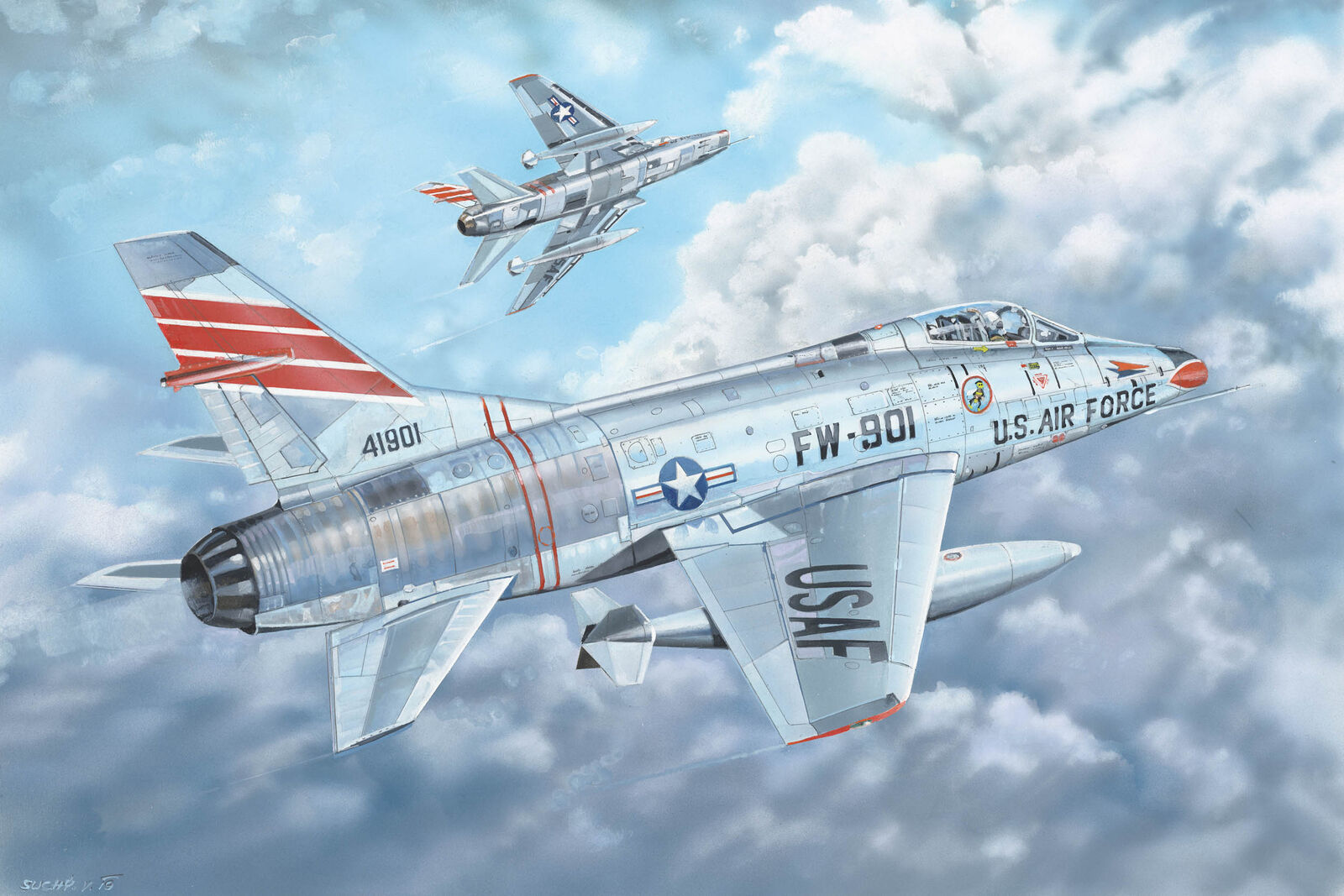 Trumpeter 03221 F-100C SUPER SABRE 1:32 Kit di modellismo