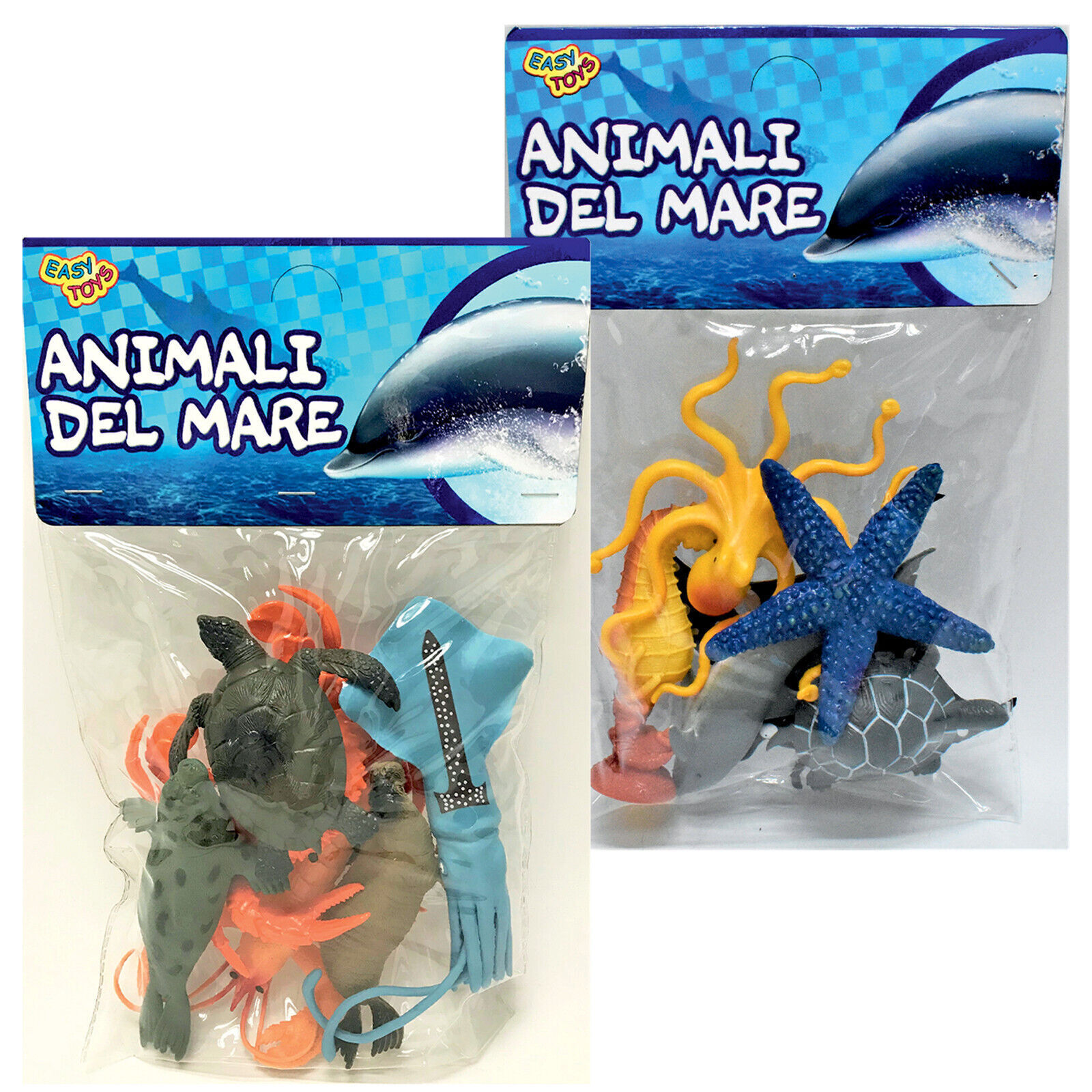 Animali Marini 6pz Giocattoli Mare per Bambini Modellini Realistici con Dettagli