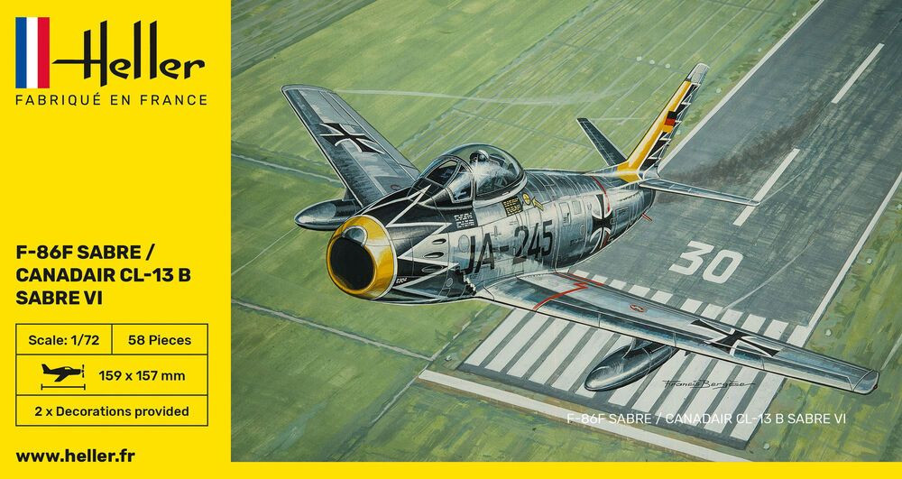 HELLER 80277 MODELLO AEREO F-86F SPADA / CANADAIR CL-13 B SABRE VI 1/72